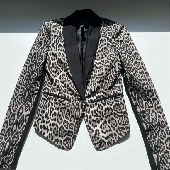 BCBG MAXAZRIA Leopard print Bowie tuxedo blazer - Picture 1 of 14
